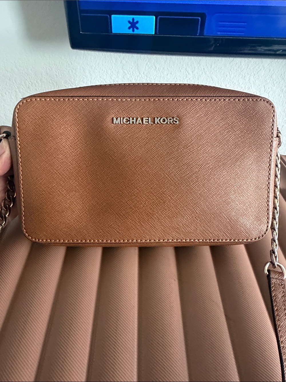 Michael Kors Cognac Saffiano Leather Crossbody Bag